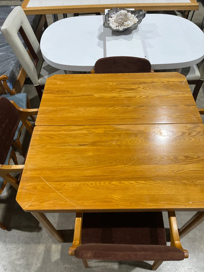 Wood Dining Table with 4 Chairs