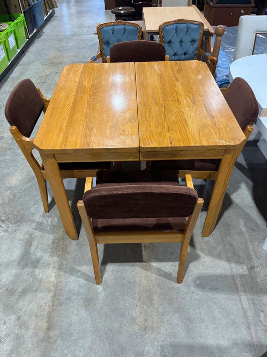 Wood Dining Table with 4 Chairs