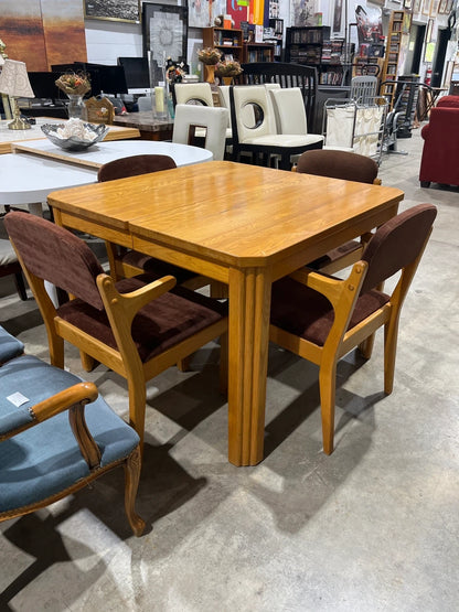 Wood Dining Table with 4 Chairs