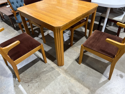 Wood Dining Table with 4 Chairs