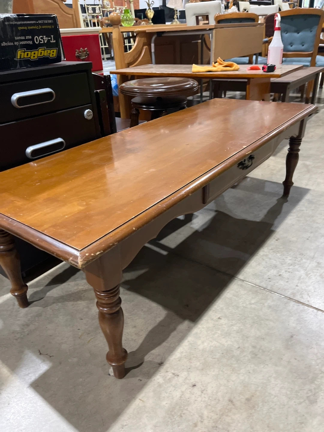 Vintage Brown Wood Coffee Table