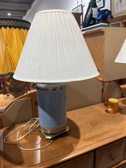 Two Blue & Gold Accent Table Lamp