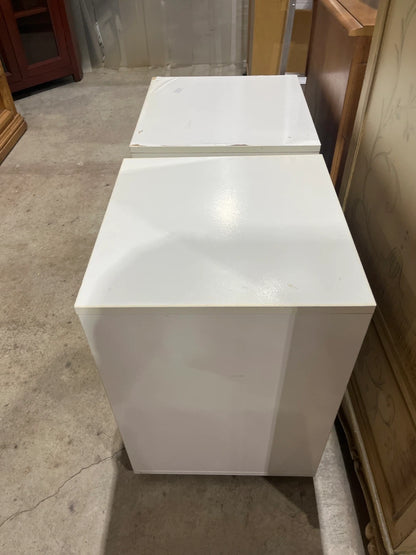 Pair of White 3-Drawer Filing Cabinets