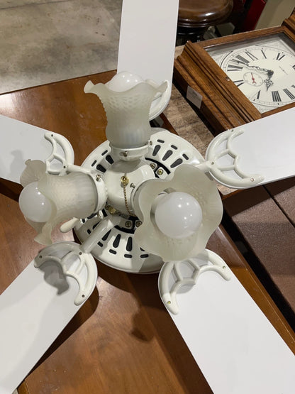 White Ceiling Fan with Light Fixtures