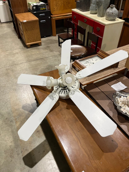 White Ceiling Fan with Light Fixtures