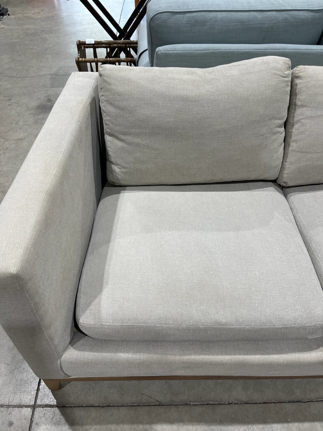 Beige Three-Seat Sofa