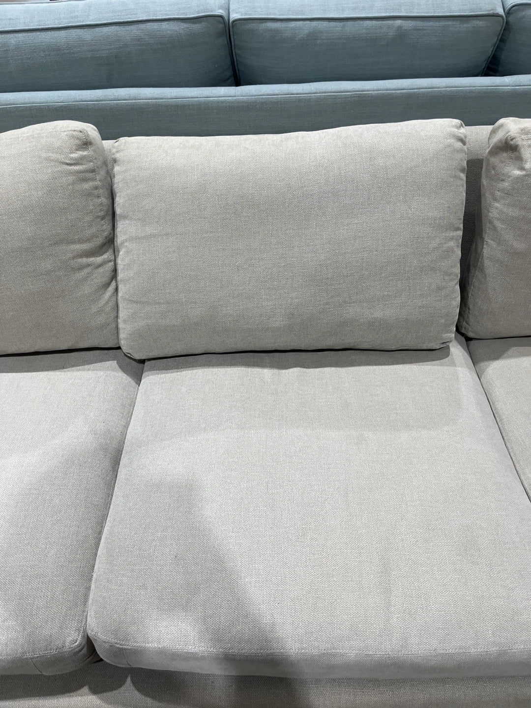 Beige Three-Seat Sofa