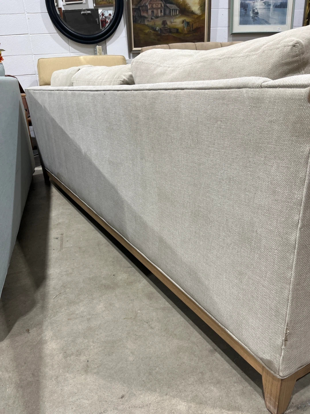 Beige Three-Seat Sofa