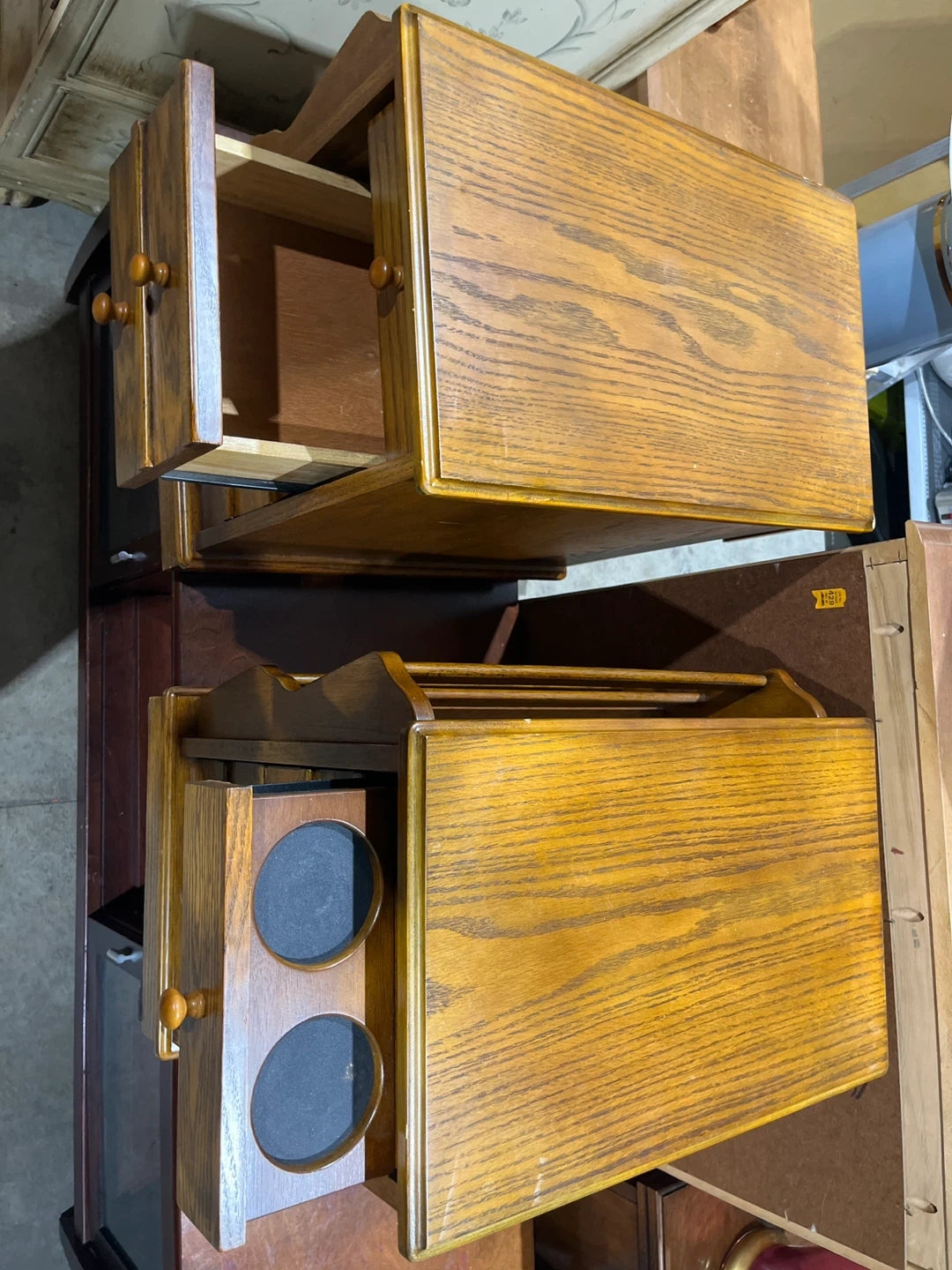 One Wooden Bedside Table with Drawers