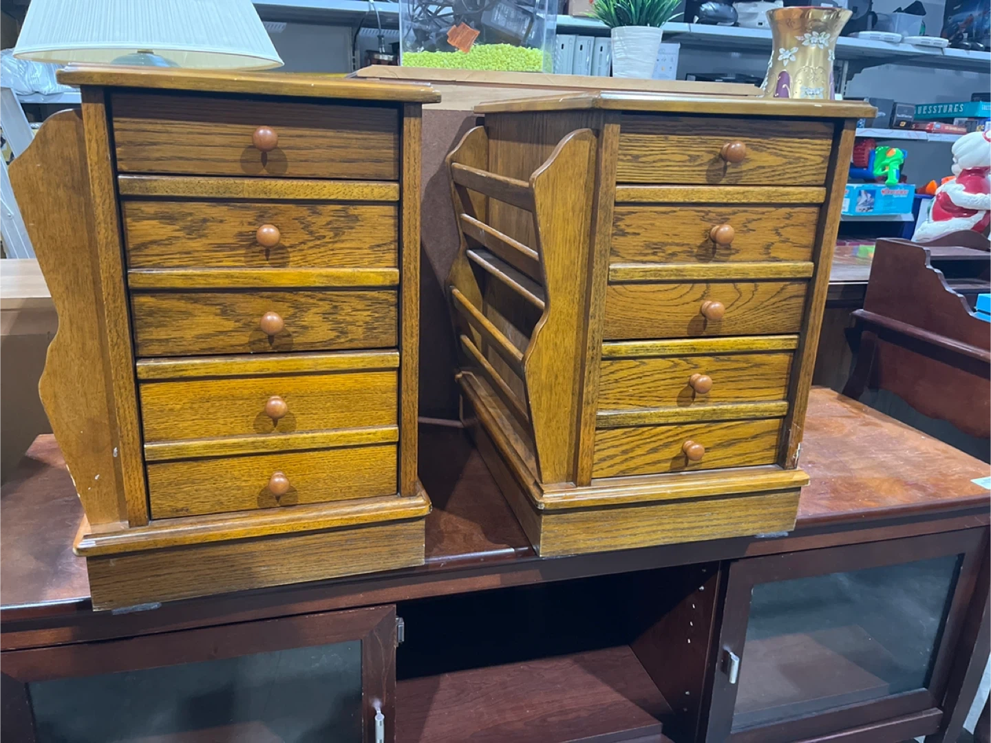 One Wooden Bedside Table with Drawers