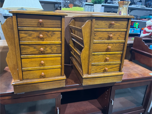 One Wooden Bedside Table with Drawers