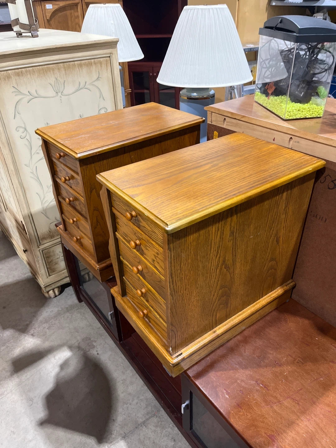 One Wooden Bedside Table with Drawers