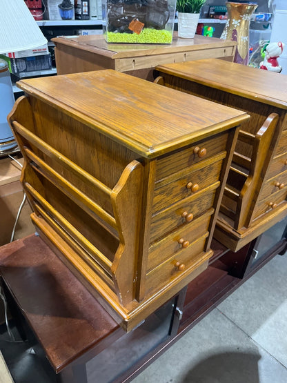 One Wooden Bedside Table with Drawers