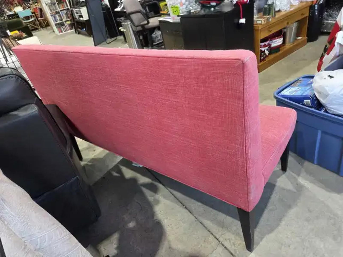 Pink Fabric Banquet Bench
