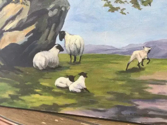 K. Duncanson Sheep Painting 16' x 26'
