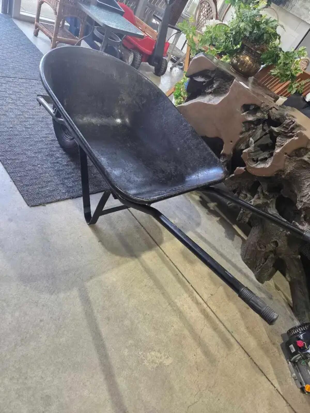 Black Metal Wheelbarrow