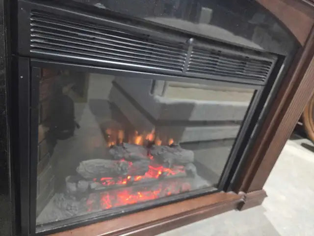 Electric Twin Star Wooden/Marble Fireplace
