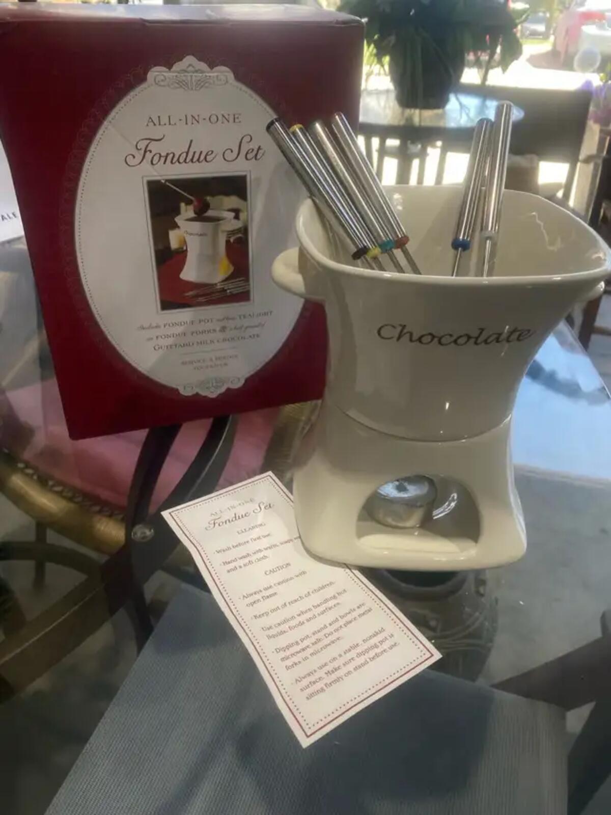 Ceramic Candle Fondue Set