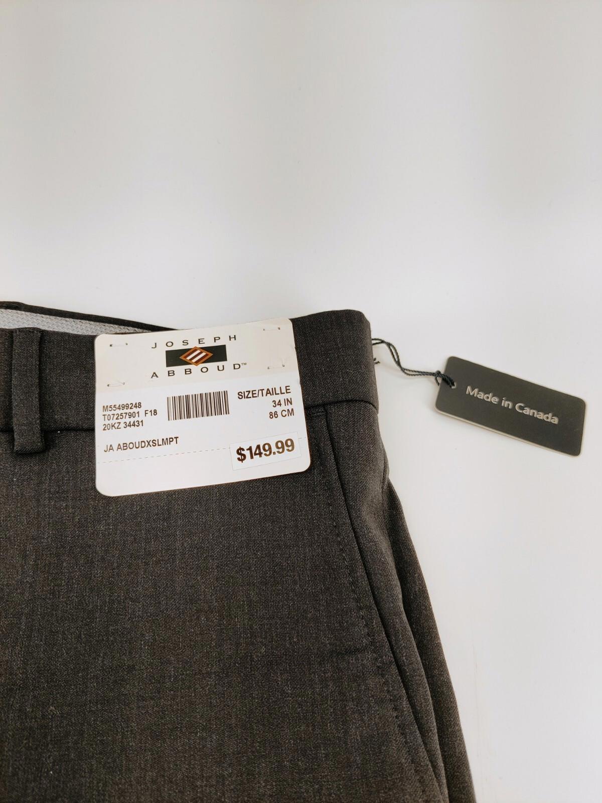 NWT Joseph Abboud Wool Blue Unhemmed Trousers Men's Size 34