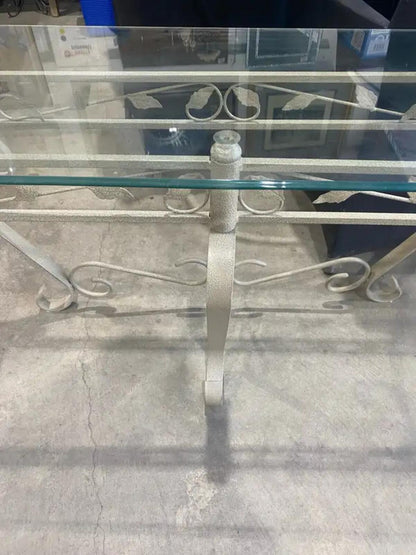 Glass Metal Frame Console Table