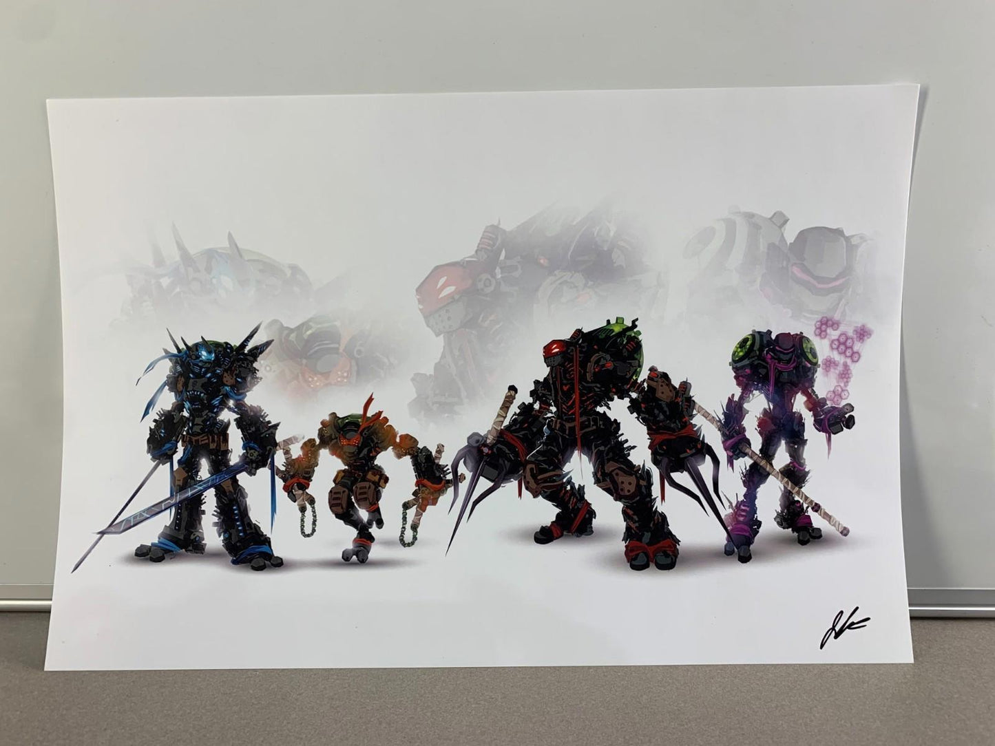 Comic Style Teenage Mutant Ninja Turtles Posted Signed