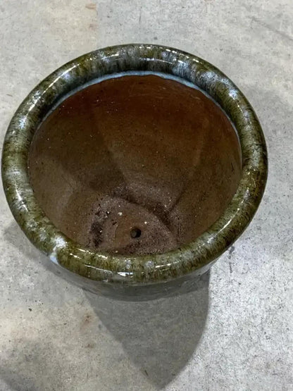 Medium Green Ceramic Glazed Garden Planter