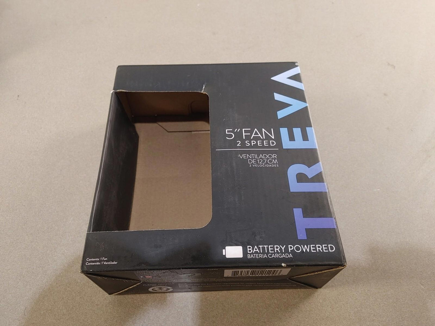 EXCELLENT CONDITION In-Box TREVA 5inch 2 Speed Desk Fan Battery Powered Black