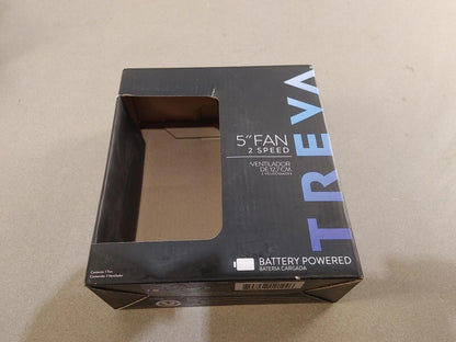 EXCELLENT CONDITION In-Box TREVA 5inch 2 Speed Desk Fan Battery Powered Black