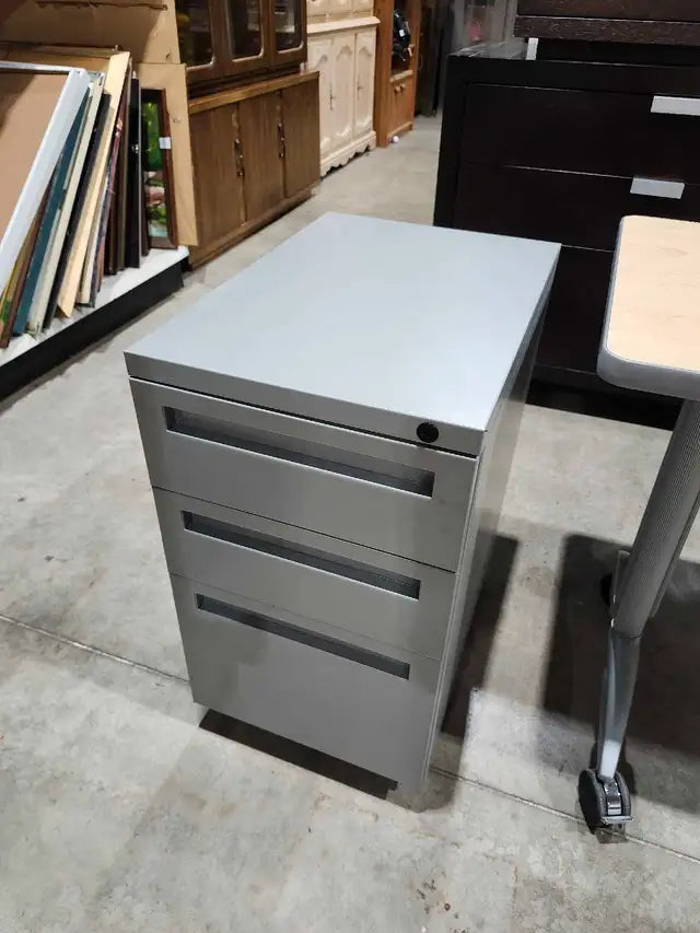 Grey Rolling Filing Cabinet