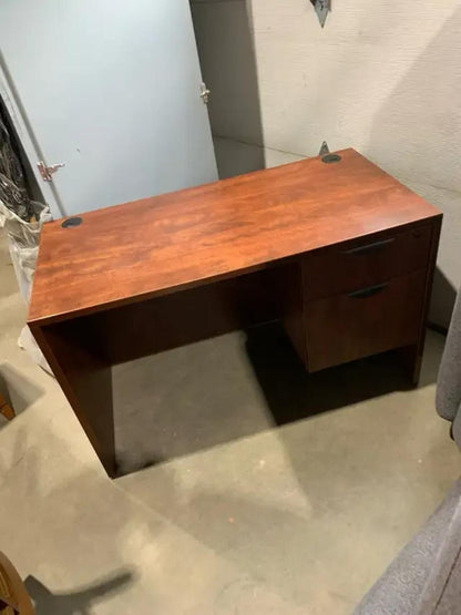 Mahogany Effect Filing Desk - with keys