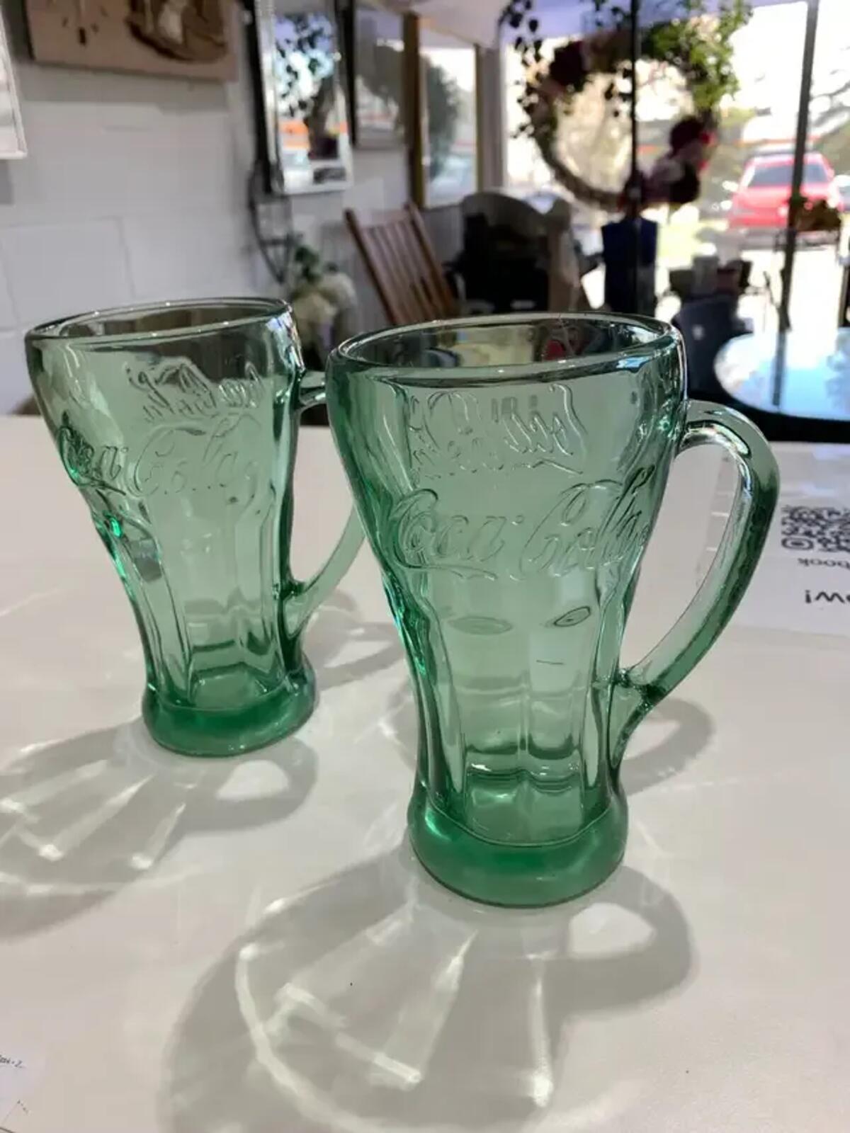 Coca-Cold Vintage Green Glasses