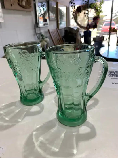 Coca-Cold Vintage Green Glasses