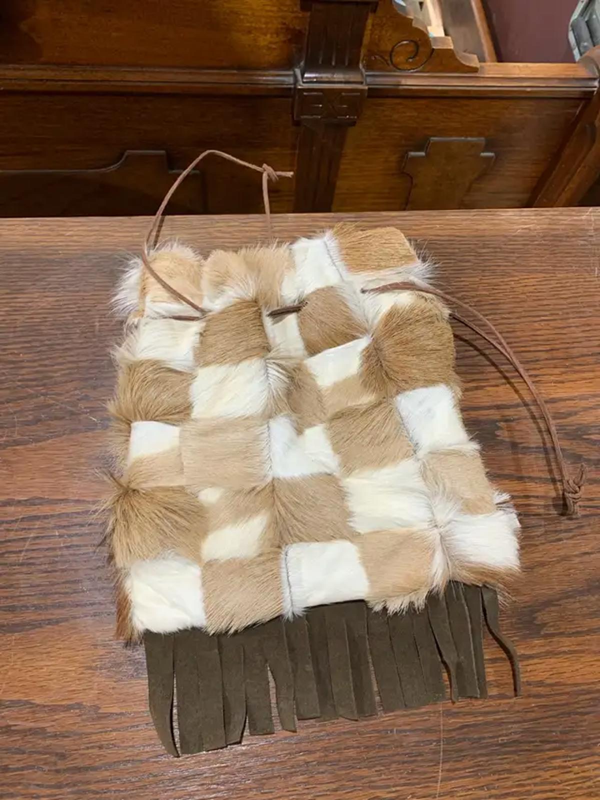 Fur Checkered Purse