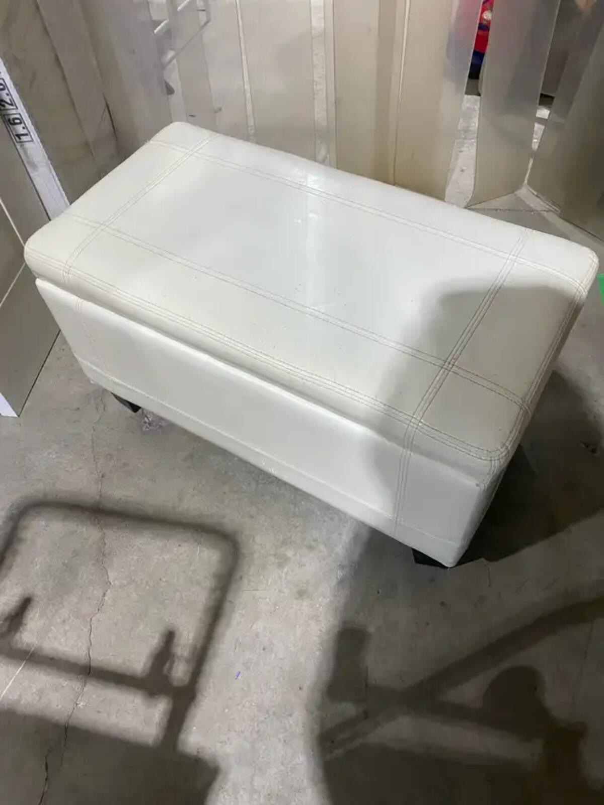 White Storage Ottoman