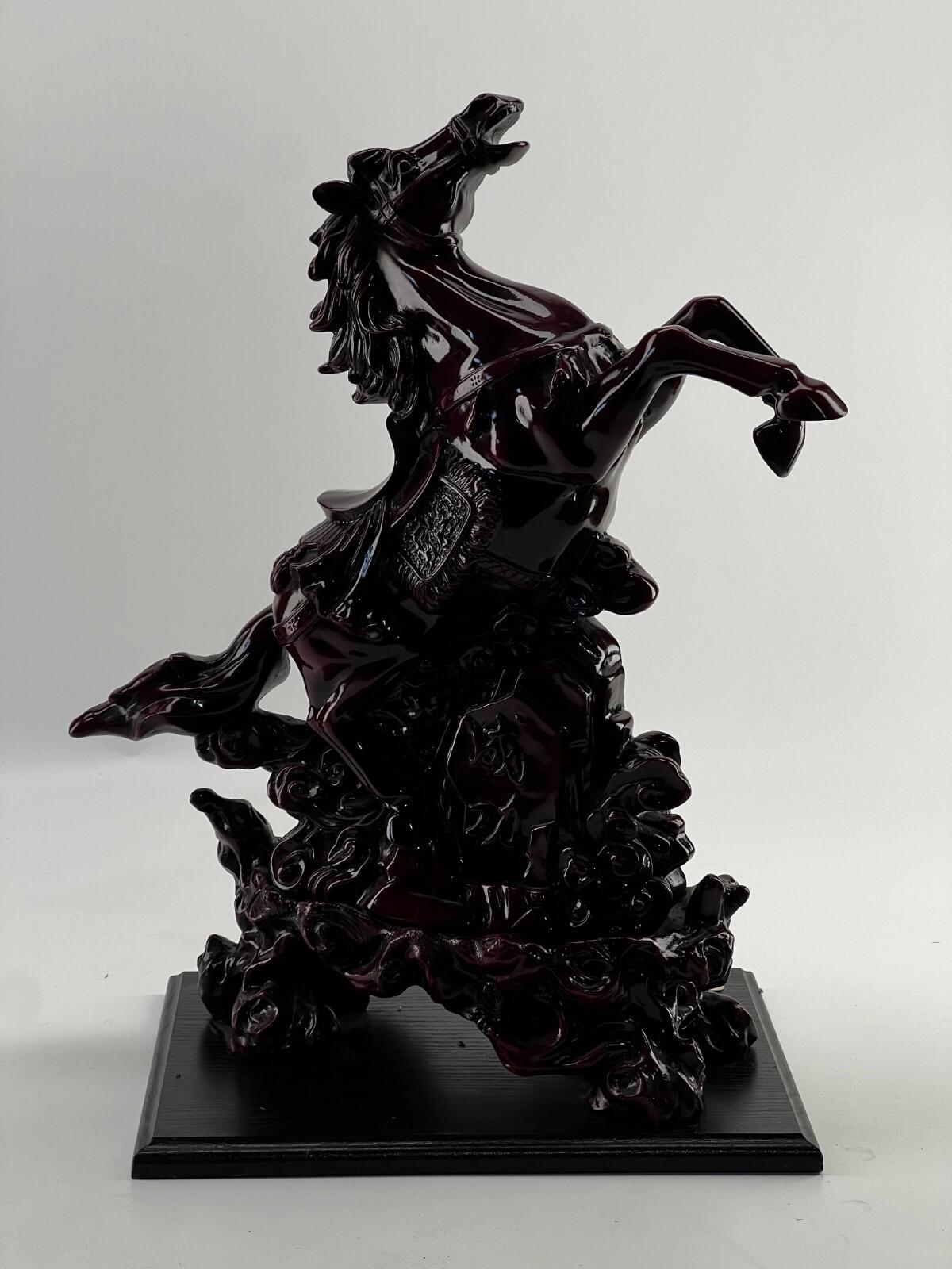Vintage Chinese Wood Carved Statue Horse