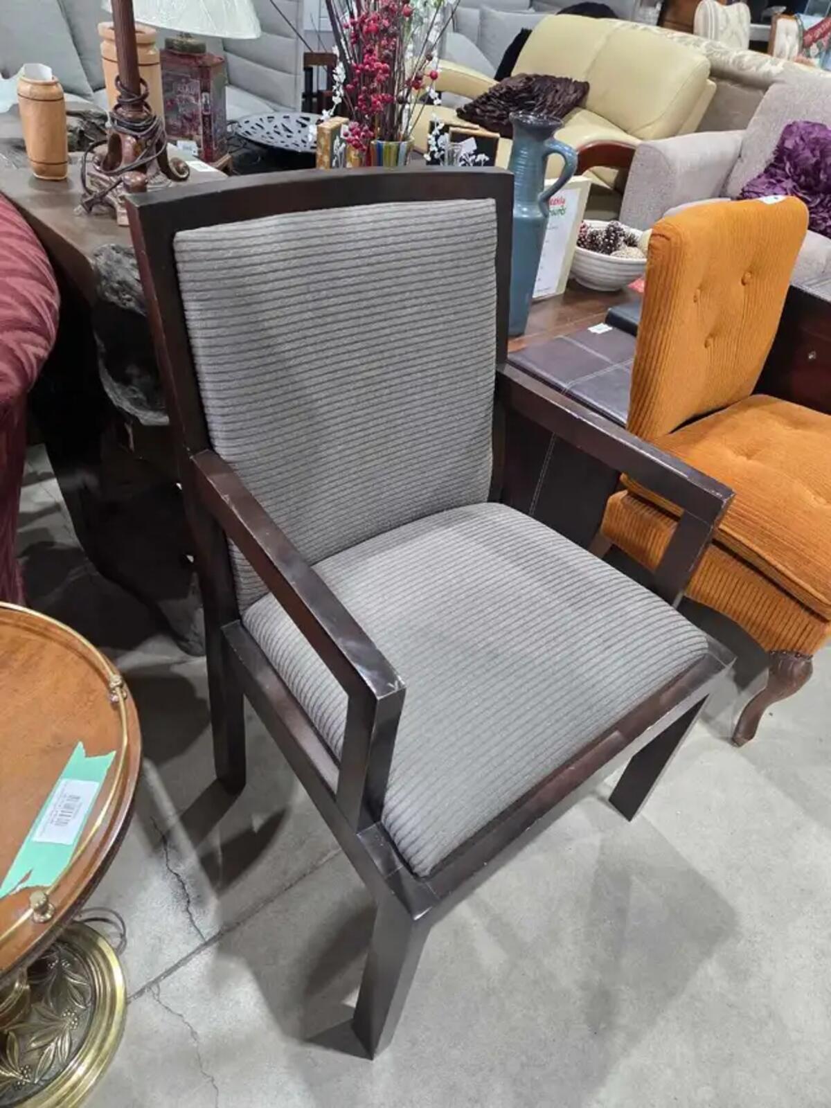 Wooden Accent Chair - Greyish Brown