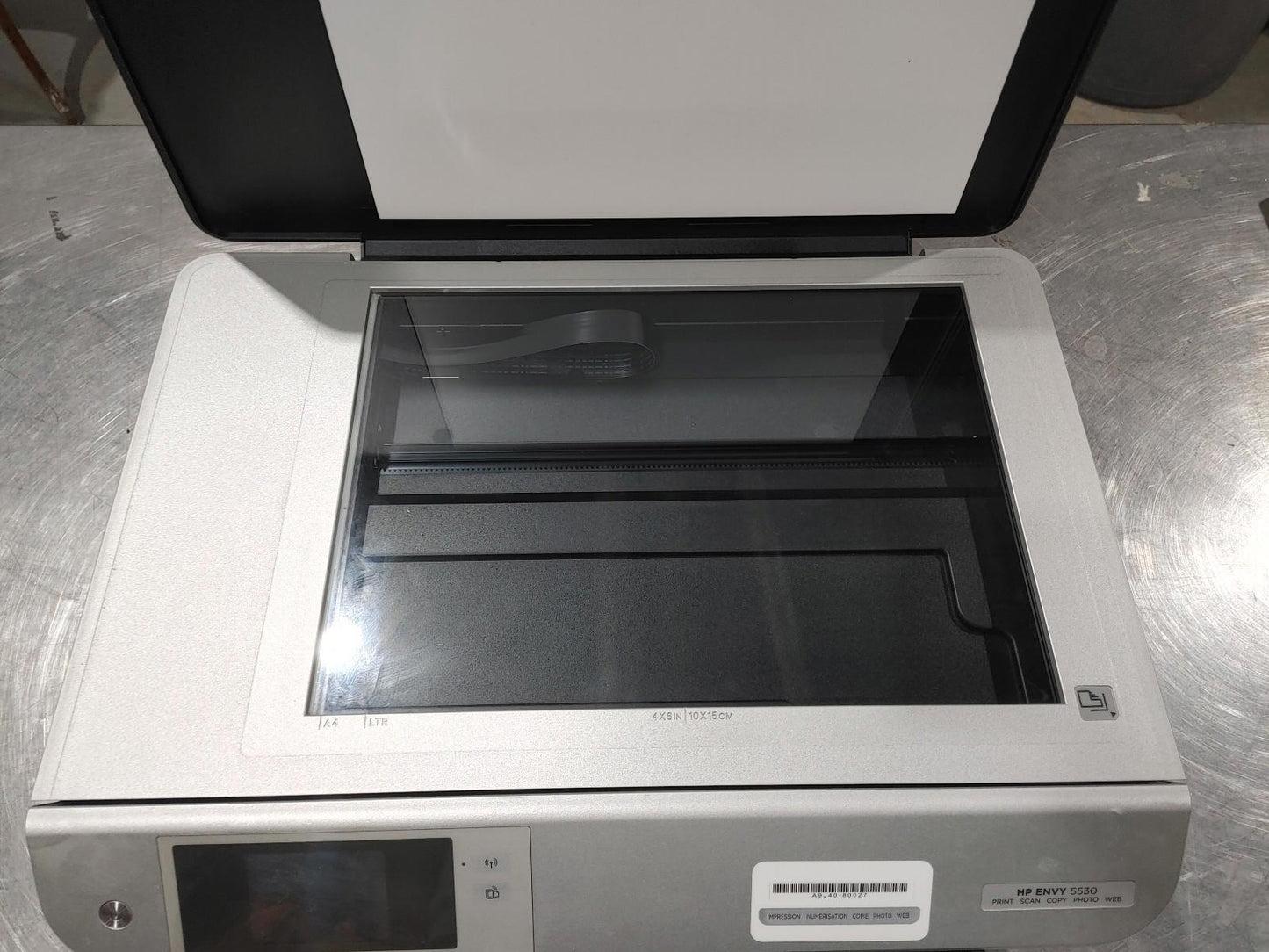HP ENVY 5530 All-In-One InkJet Printer Silver/Black Power Tested - Fair