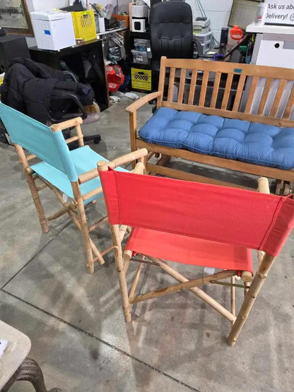 Folding Bamboo Director Chairs - 2 Available