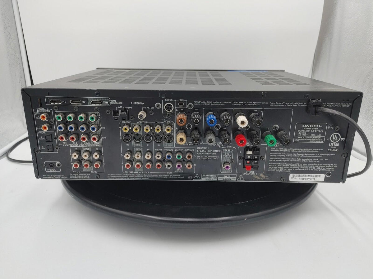 Good Condition Onkyo AV Receiver TX-SR575 HD HDMI 7.1 Channel Black Power Tested