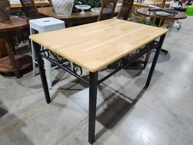 Wooden & Steel Framed Table