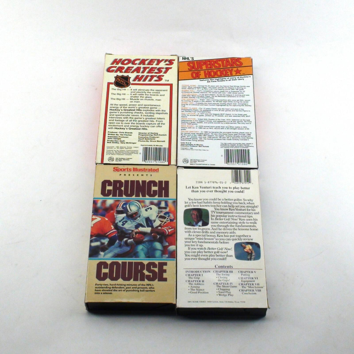 Vintage Sports VHS Lot 4 - 1987 To '89 - NHL, NFL, Golf - Sports Illustrated
