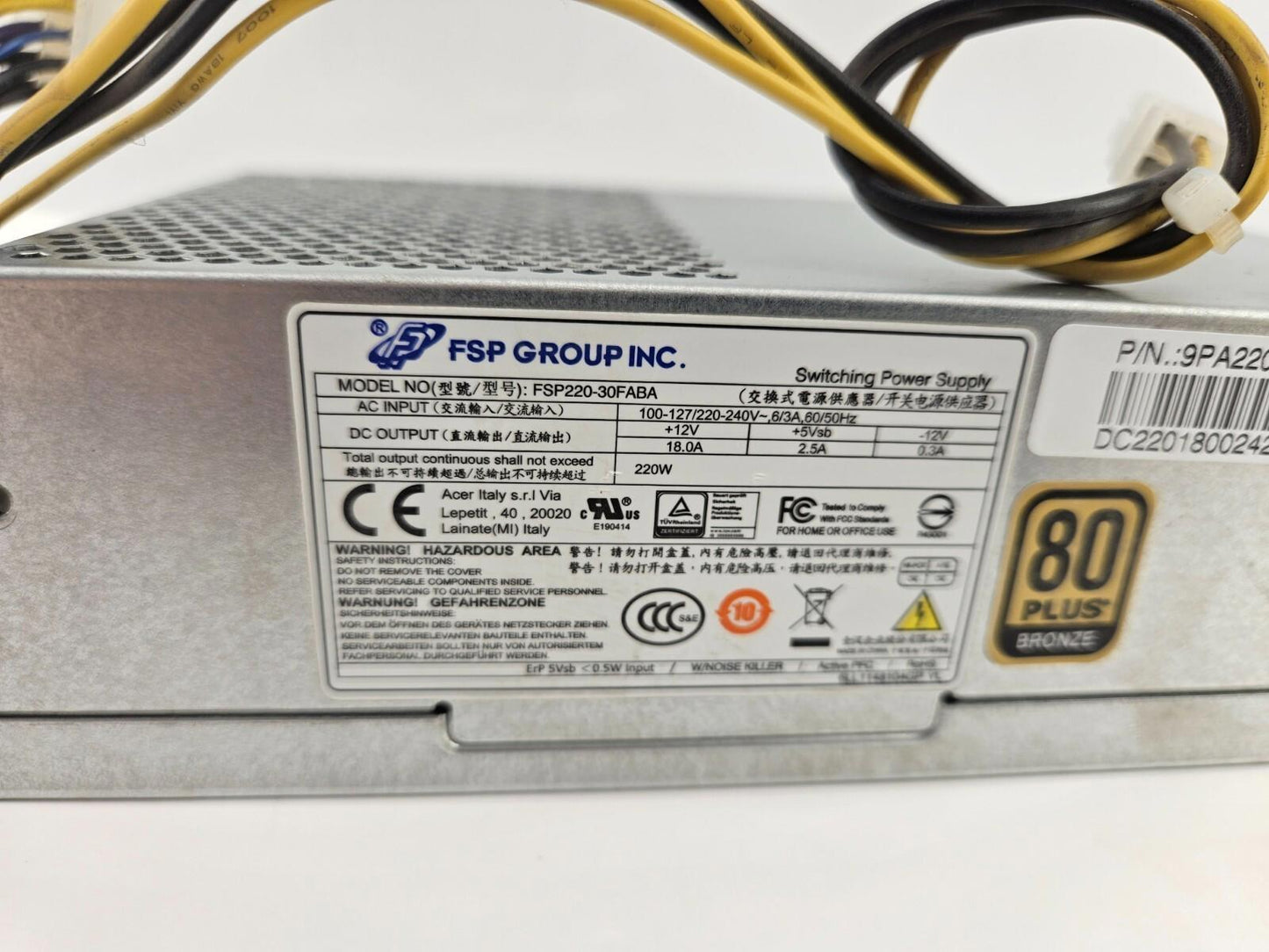 Acer Veriton B630 X4630 X6630 Computer Power Supply FSP220-30FABA