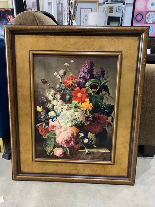 Framed Floral Still Life Wall Art Print
