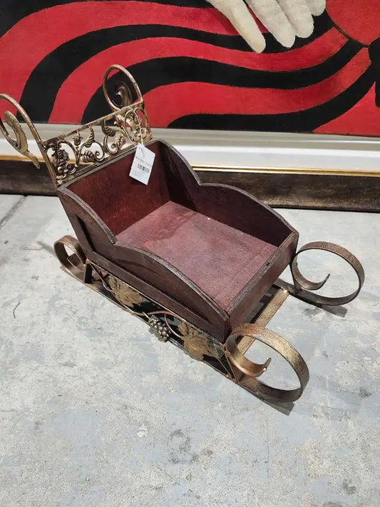 Wooden Santa Sleigh Xmas Decor
