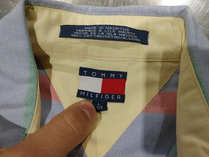 Excellent Condition Tommy Hilfiger Casual Button Shirt Blue Striped Size L