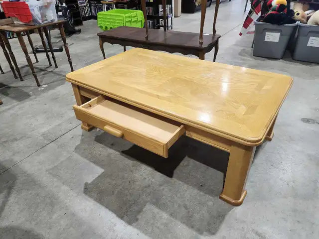 Solid Wooden Coffee Table with Drawer
