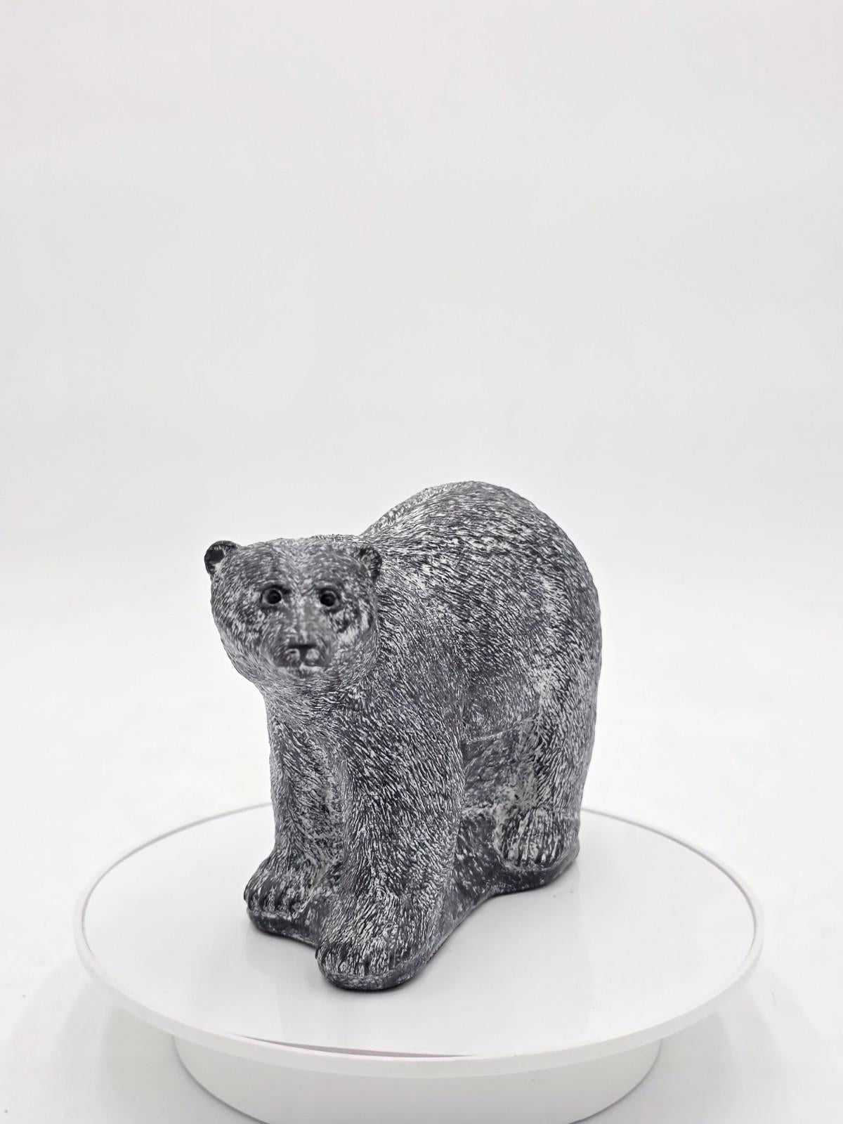 Vintage Large Inuit Eskimo Carving Original Hand Carved Bear Soapstone Canada