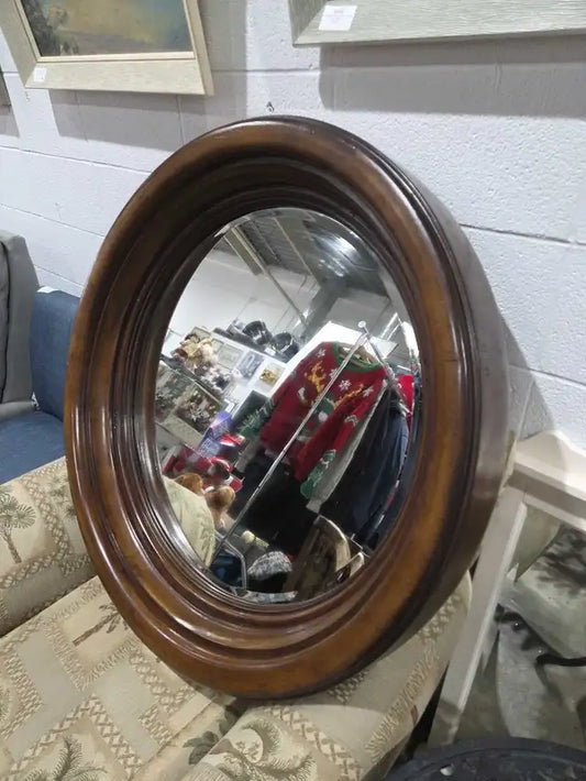 Thomas Hahn & Home Round Wooden Mirror