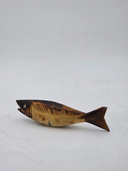 Vintage Fish Bottle Opener Hand Carved Wooden Sculpture