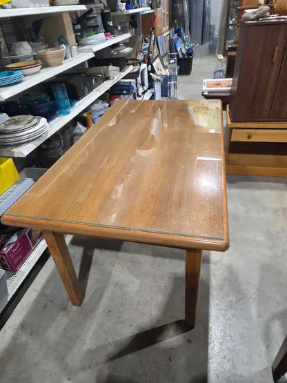 Glass Top Teak Dining Table - The Interior Hardwood co.
